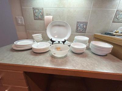 CORELLE BY CORNING DISHES AND HAND PAINTED BOWL