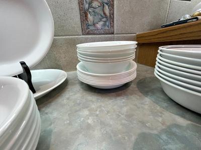 CORELLE BY CORNING DISHES AND HAND PAINTED BOWL