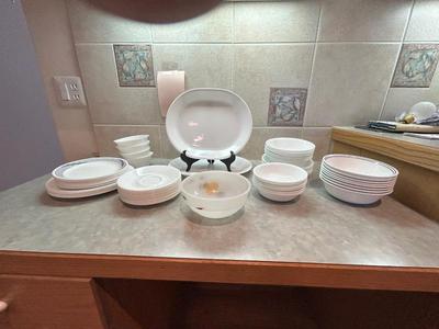 CORELLE BY CORNING DISHES AND HAND PAINTED BOWL