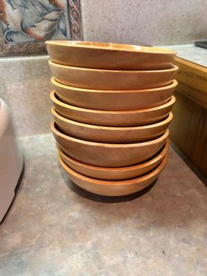 YOGURT MAKING MACHINE, ORANGE WOOD BOWLS, SERVING BOWLS & DESERT DISHES