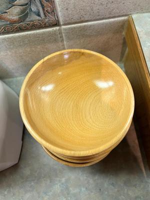 YOGURT MAKING MACHINE, ORANGE WOOD BOWLS, SERVING BOWLS & DESERT DISHES
