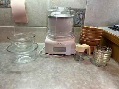 YOGURT MAKING MACHINE, ORANGE WOOD BOWLS, SERVING BOWLS & DESERT DISHES