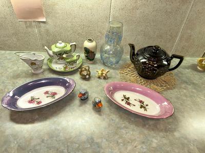 VINTAGE HAND PAINTED GLASS/CHINA MOSTLY FROM JAPAN