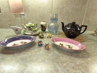VINTAGE HAND PAINTED GLASS/CHINA MOSTLY FROM JAPAN