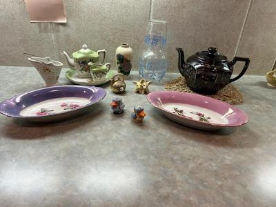 VINTAGE HAND PAINTED GLASS/CHINA MOSTLY FROM JAPAN