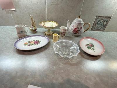 LEFTON, FENTON AND OTHER PRETTY VINTAGE GLASS/CHINA