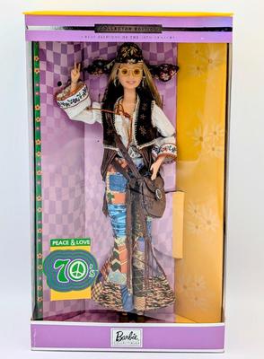 LOT 28P: NRFB Mattel Barbie Collectibles, Peace & Love 70's, 2000 ID #27677, Can You Dig It?