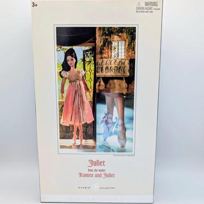LOT 31P: NRFB Mattel Barbie Collector Edition Doll, Romeo and Juliet, 2004 ID # B5655, "But, Soft, What Light Through Yonder Window...