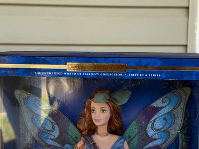 LOT 40P: NRFB Mattel Barbie Collector Edition The Enchanted World of Fairies Dolls: #1 1999 Fairy of the Forest (25639) & #2 2000...