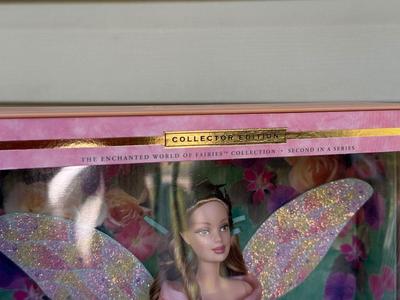 LOT 40P: NRFB Mattel Barbie Collector Edition The Enchanted World of Fairies Dolls: #1 1999 Fairy of the Forest (25639) & #2 2000...