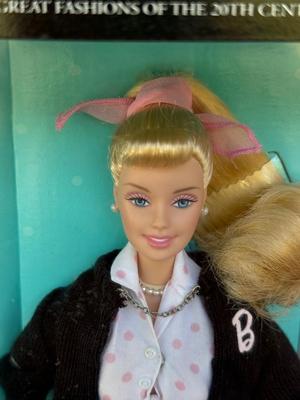 LOT 41P: NRFB Mattel Barbie Collector Edition Dolls, 2000 Great Fashions of the 20th Century: Groovy 60's (27676) & Nifty...