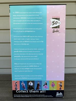 LOT 41P: NRFB Mattel Barbie Collector Edition Dolls, 2000 Great Fashions of the 20th Century: Groovy 60's (27676) & Nifty...