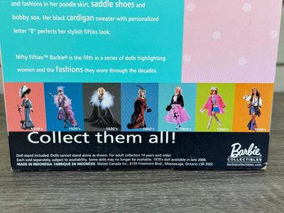 LOT 41P: NRFB Mattel Barbie Collector Edition Dolls, 2000 Great Fashions of the 20th Century: Groovy 60's (27676) & Nifty...