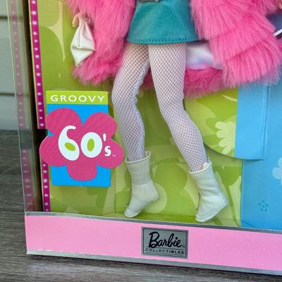 LOT 41P: NRFB Mattel Barbie Collector Edition Dolls, 2000 Great Fashions of the 20th Century: Groovy 60's (27676) & Nifty...