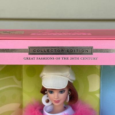 LOT 41P: NRFB Mattel Barbie Collector Edition Dolls, 2000 Great Fashions of the 20th Century: Groovy 60's (27676) & Nifty...