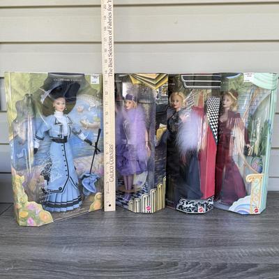 LOT 42P: NRFB Mattel Barbie Collector Edition Dolls: 1910s Promenade in the Park (18630) 1920s Dance 'til Dawn (19631), 1930s...