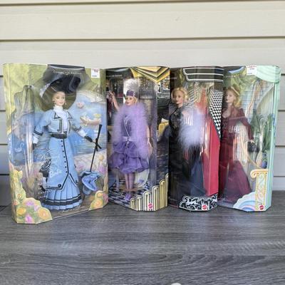 LOT 42P: NRFB Mattel Barbie Collector Edition Dolls: 1910s Promenade in the Park (18630) 1920s Dance 'til Dawn (19631), 1930s...