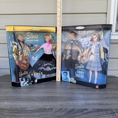 LOT 43P: NRFB Mattel Barbie Collector Edition Giftsets: 1996 Barbie Loves Elvis (17450) & 1999 Barbie Loves Frankie Sinatra (22953)