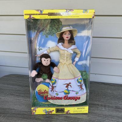LOT 44P: NRFB Mattel Barbie Collector Edition Dolls: Tale of Peter Rabbit (19360), Barbie & Snoopy (55558) & Curious George (28789)