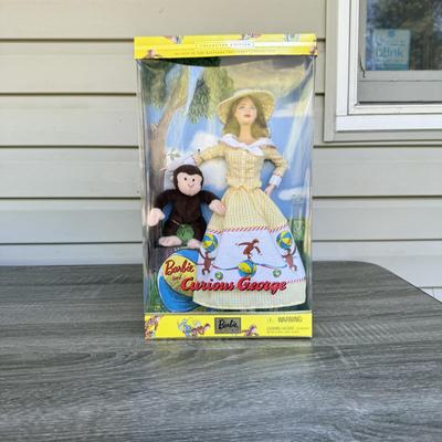 LOT 44P: NRFB Mattel Barbie Collector Edition Dolls: Tale of Peter Rabbit (19360), Barbie & Snoopy (55558) & Curious George (28789)