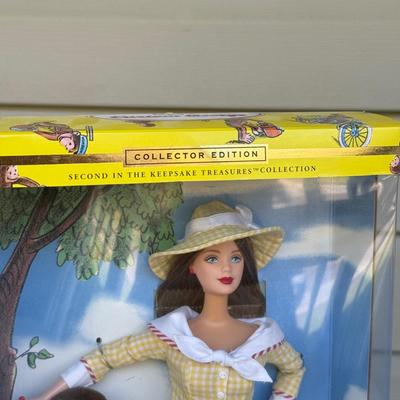 LOT 44P: NRFB Mattel Barbie Collector Edition Dolls: Tale of Peter Rabbit (19360), Barbie & Snoopy (55558) & Curious George (28789)