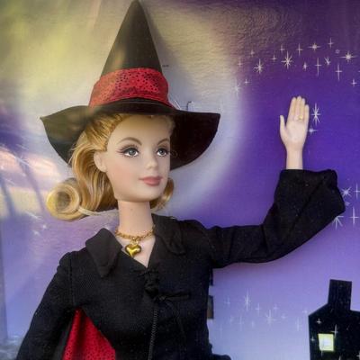 LOT 45P: NRFB Mattel Barbie Collector Edition Dolls w/ COAs: That Girl (56705), Bewitched (53570) & Grease Sandy (B2570)