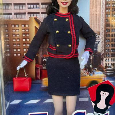 LOT 45P: NRFB Mattel Barbie Collector Edition Dolls w/ COAs: That Girl (56705), Bewitched (53570) & Grease Sandy (B2570)