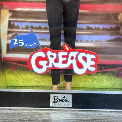 LOT 45P: NRFB Mattel Barbie Collector Edition Dolls w/ COAs: That Girl (56705), Bewitched (53570) & Grease Sandy (B2570)