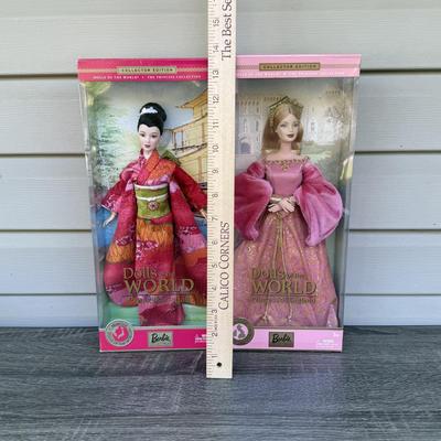 LOT 47P: NRFB 2003 Mattel Barbie Collector Edition Princess Dolls of The World: Princess of Japan (B5731) & Princess of England (B3459)