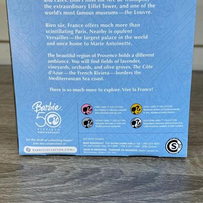 LOT 48P: NRFB Mattel Barbie Collector Edition Dolls of the World France: 2008 Pink Label 50th Anniversary (N4972) & 1992 Second...