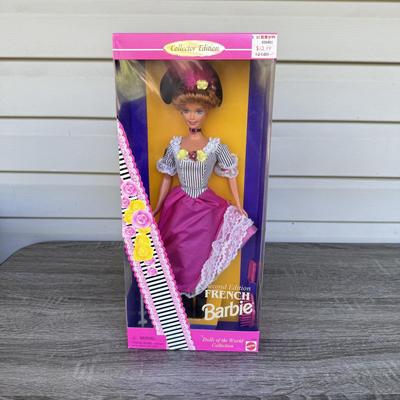 LOT 48P: NRFB Mattel Barbie Collector Edition Dolls of the World France: 2008 Pink Label 50th Anniversary (N4972) & 1992 Second...