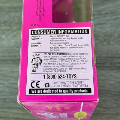 LOT 48P: NRFB Mattel Barbie Collector Edition Dolls of the World France: 2008 Pink Label 50th Anniversary (N4972) & 1992 Second...