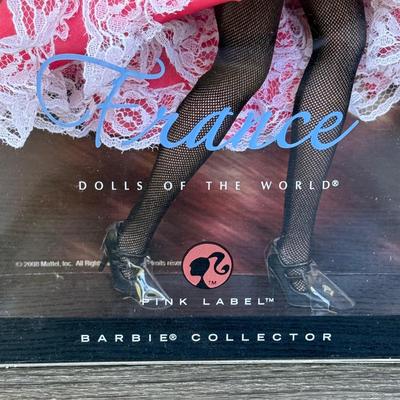 LOT 48P: NRFB Mattel Barbie Collector Edition Dolls of the World France: 2008 Pink Label 50th Anniversary (N4972) & 1992 Second...