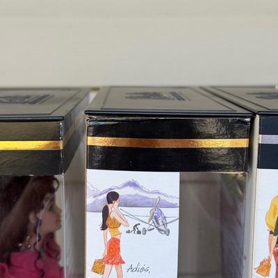 LOT 49P: NRFB Mattel Barbie Collector Edition The Style Set Dolls: 2003 Bohemian Glamour (B2512), 2002 Exotic Beauty (B0149) & 2001...
