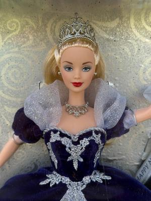LOT 50P: NRFB Mattel Barbie Dolls: 2000 Limited Edition Barbie Collector Club Holiday Treasures Barbie (27673), 1999 Millennium Princess...