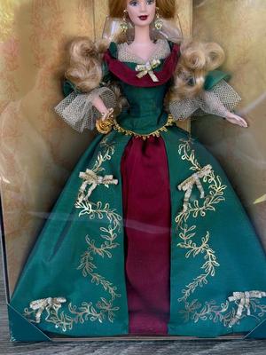 LOT 50P: NRFB Mattel Barbie Dolls: 2000 Limited Edition Barbie Collector Club Holiday Treasures Barbie (27673), 1999 Millennium Princess...