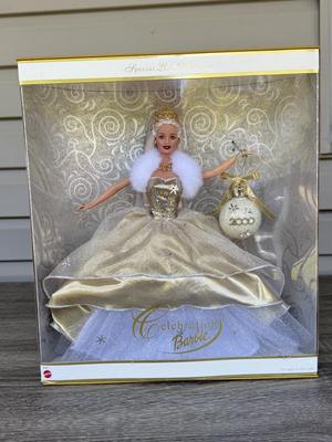 LOT 50P: NRFB Mattel Barbie Dolls: 2000 Limited Edition Barbie Collector Club Holiday Treasures Barbie (27673), 1999 Millennium Princess...