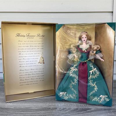 LOT 50P: NRFB Mattel Barbie Dolls: 2000 Limited Edition Barbie Collector Club Holiday Treasures Barbie (27673), 1999 Millennium Princess...