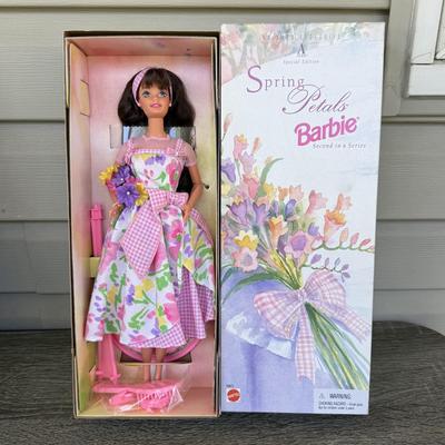 LOT 51P: NRFB Mattel Special Edition Barbie Dolls: 1997 Easter Style Barbie (17651) & Avon Exclusives: Brunette Spring Petals Barbie...