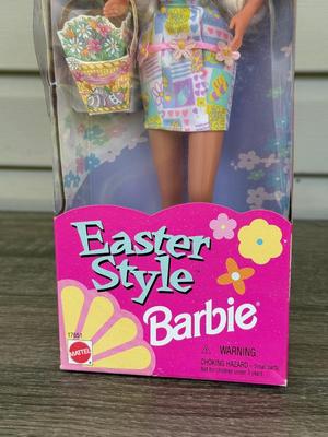LOT 51P: NRFB Mattel Special Edition Barbie Dolls: 1997 Easter Style Barbie (17651) & Avon Exclusives: Brunette Spring Petals Barbie...