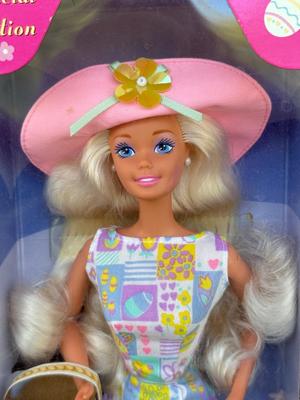 LOT 51P: NRFB Mattel Special Edition Barbie Dolls: 1997 Easter Style Barbie (17651) & Avon Exclusives: Brunette Spring Petals Barbie...