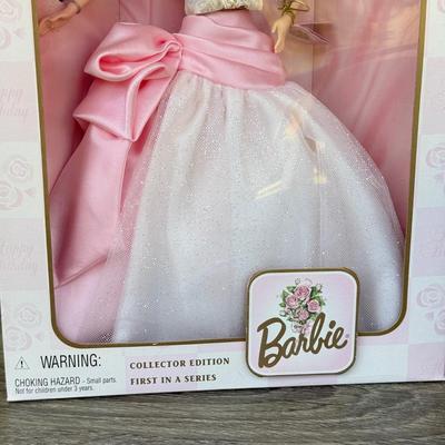 LOT 52P: NRFB Mattel Collector Edition Birthday Wishes Series Barbie Dolls: #1 1998 (21128), #2 1999 (24667) & #3 (28434)