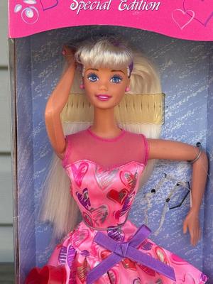 LOT 56P: NRFB Mattel Barbies: 1992 Special Edition Kraft Treasures, 1997 Special Edition Valentine (17649), 2003 Nickelodeon SpongeBob...