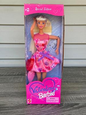 LOT 56P: NRFB Mattel Barbies: 1992 Special Edition Kraft Treasures, 1997 Special Edition Valentine (17649), 2003 Nickelodeon SpongeBob...
