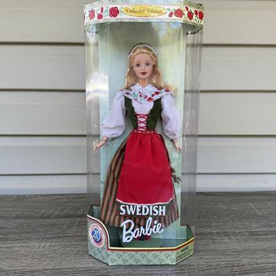 LOT 57H: NRFB Mattel Barbie Collector Edition Dolls of the World: 1997 Polish Barbie (18560), 1999 Swedish Barbie (24672) & 2002...