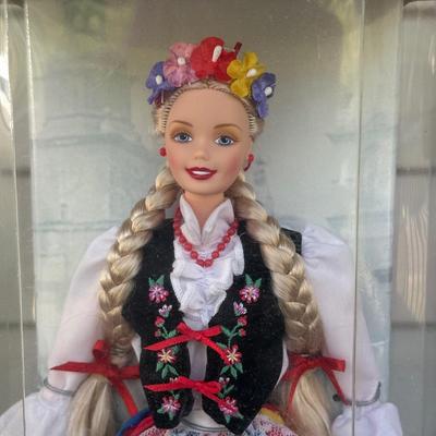 LOT 57H: NRFB Mattel Barbie Collector Edition Dolls of the World: 1997 Polish Barbie (18560), 1999 Swedish Barbie (24672) & 2002...