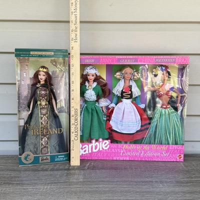 LOT 58H: NRFB Mattel Barbie Dolls of the World: 2001 Collector Edition Princess of Ireland (53367) & 1994 Ltd Edition Giftset w/...