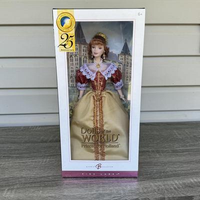 LOT 59H: NRFB Mattel 2004-05 Barbie Collector Pink Label 25th Anniversary Princess Dolls of the World: Renaissance (G5860), Holland...