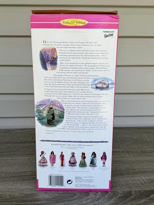 LOT 60H: NRFB Mattel Collector Edition Barbie Dolls of the World: 1998 Austrian Barbie (21553), 1995 Norwegian Barbie (14450) & 2003...
