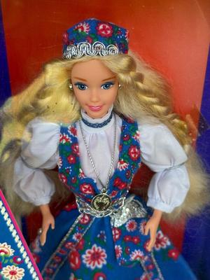 LOT 60H: NRFB Mattel Collector Edition Barbie Dolls of the World: 1998 Austrian Barbie (21553), 1995 Norwegian Barbie (14450) & 2003...